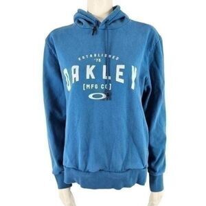 Oakley Women’s XL Blue Pullover Hoodie Sweatshirt Graphic Logo Casual Wear